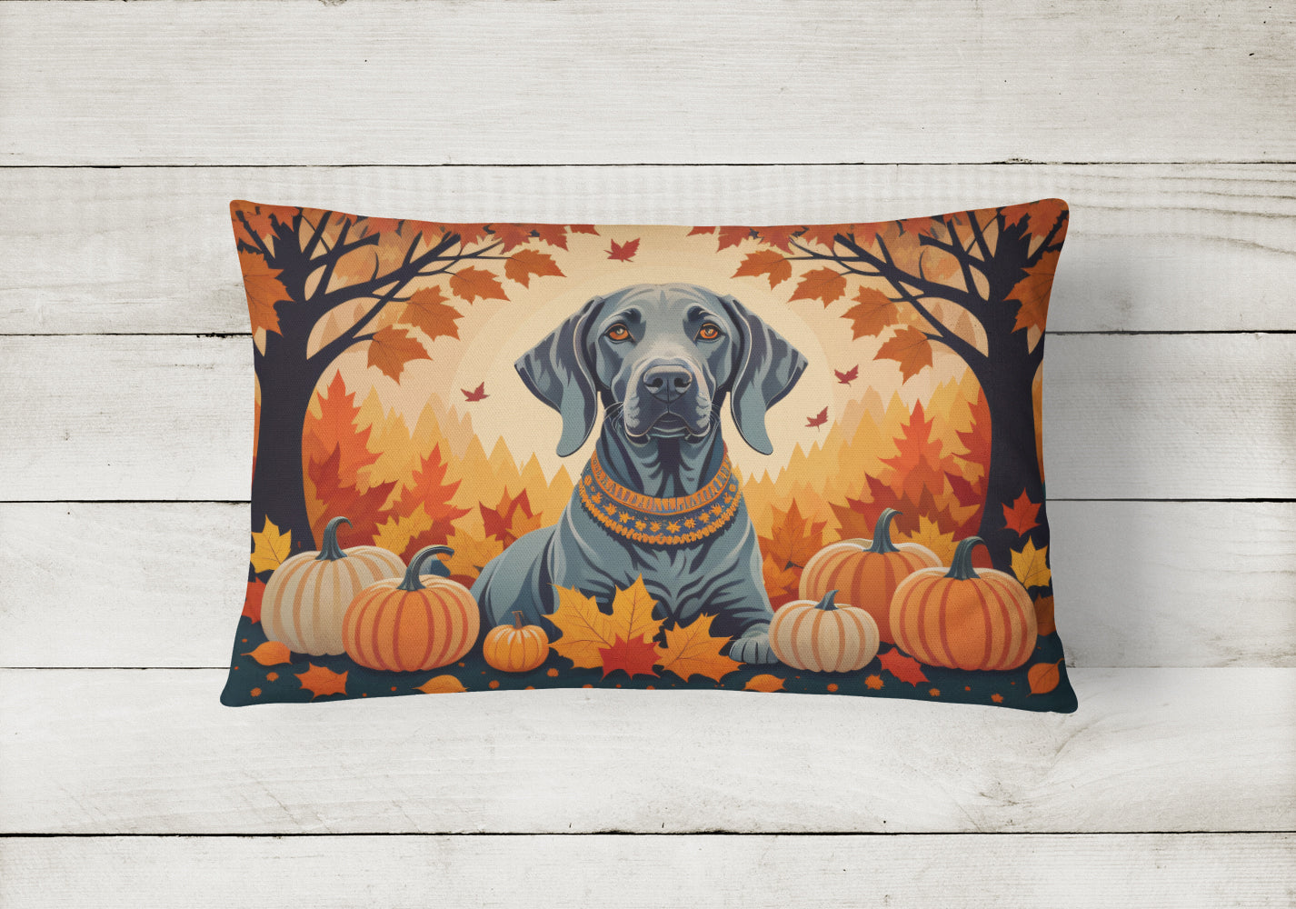 Weimaraner Fall Throw Pillow