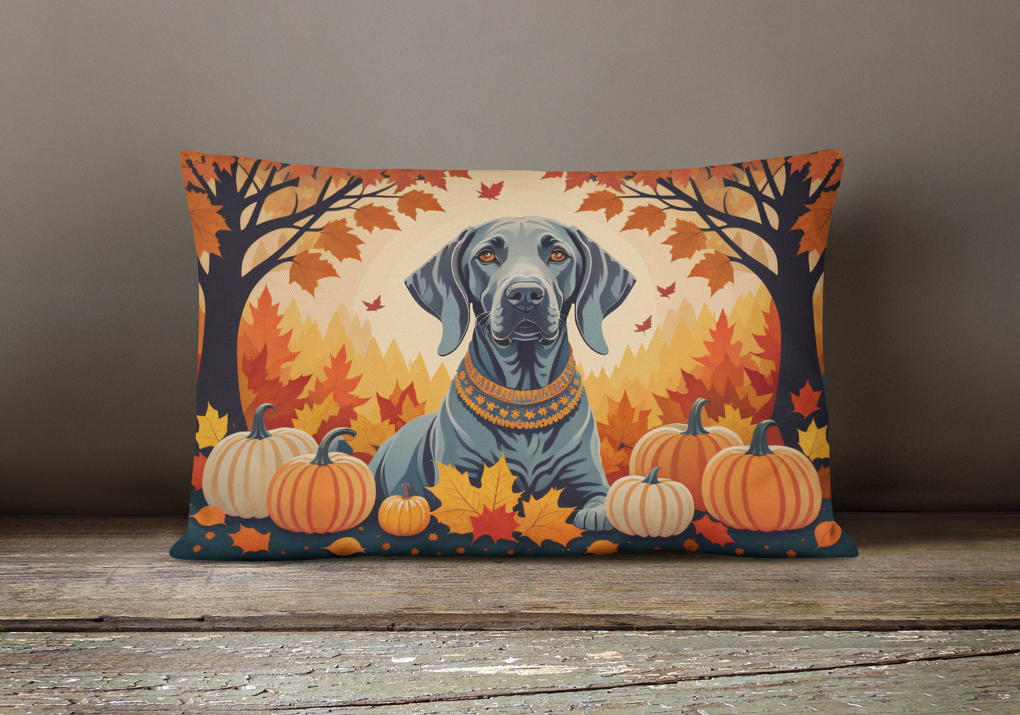 Weimaraner Fall Throw Pillow