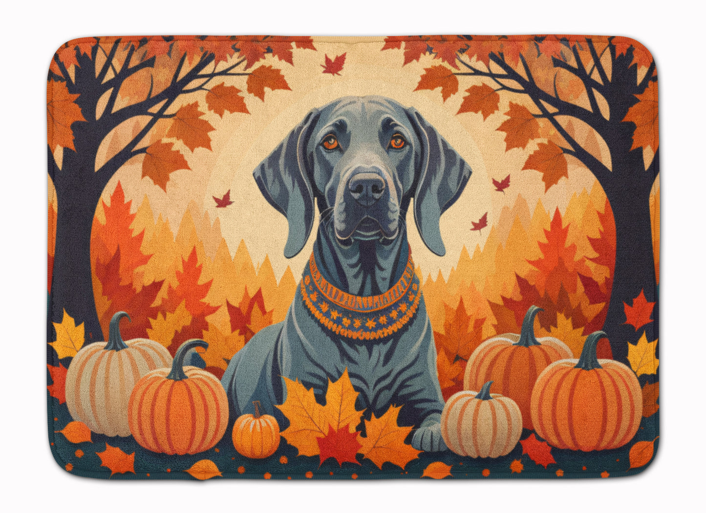 Buy this Weimaraner Fall Memory Foam Kitchen Mat