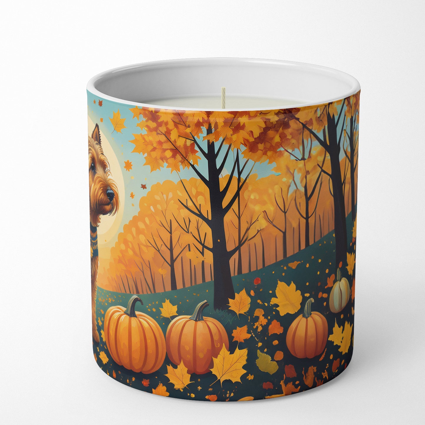 Welsh Terrier Fall Decorative Soy Candle