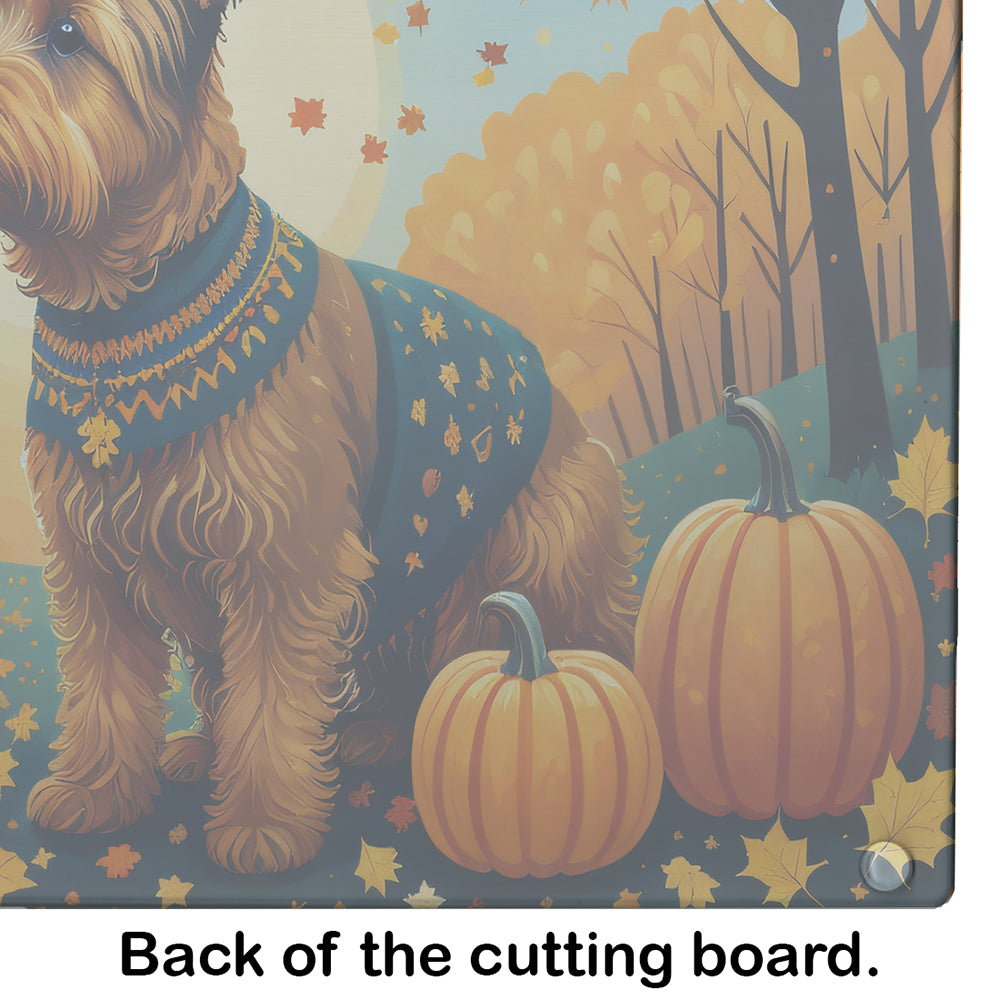 Welsh Terrier Fall Glass Cutting Board