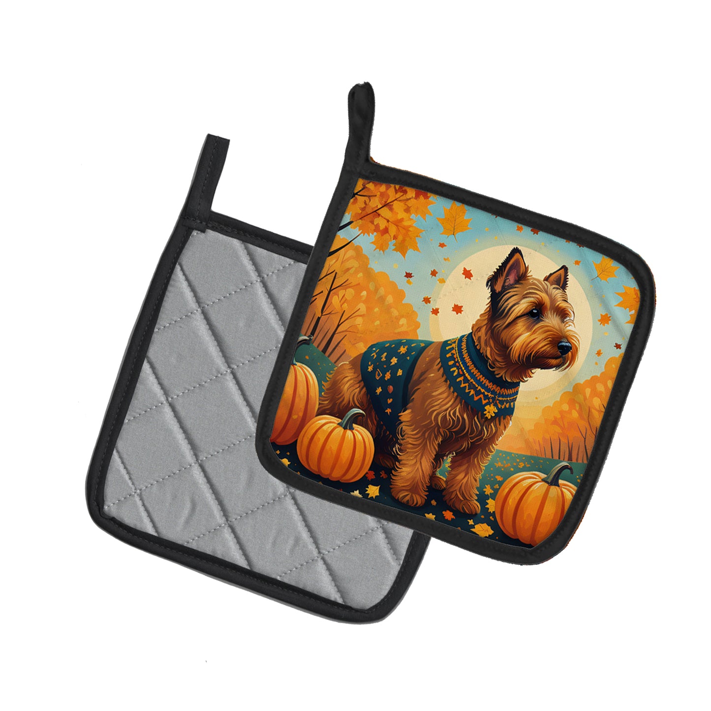 Welsh Terrier Fall Pair of Pot Holders