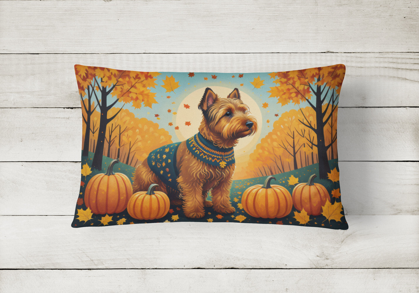 Welsh Terrier Fall Throw Pillow