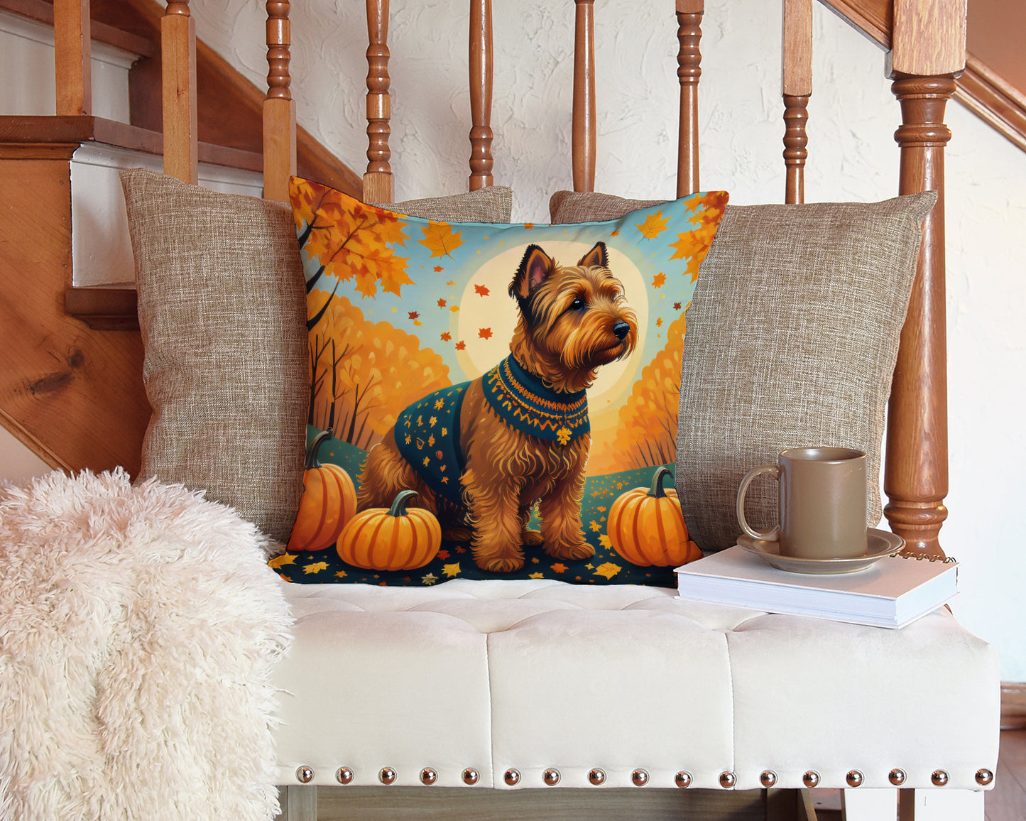 Welsh Terrier Fall Throw Pillow