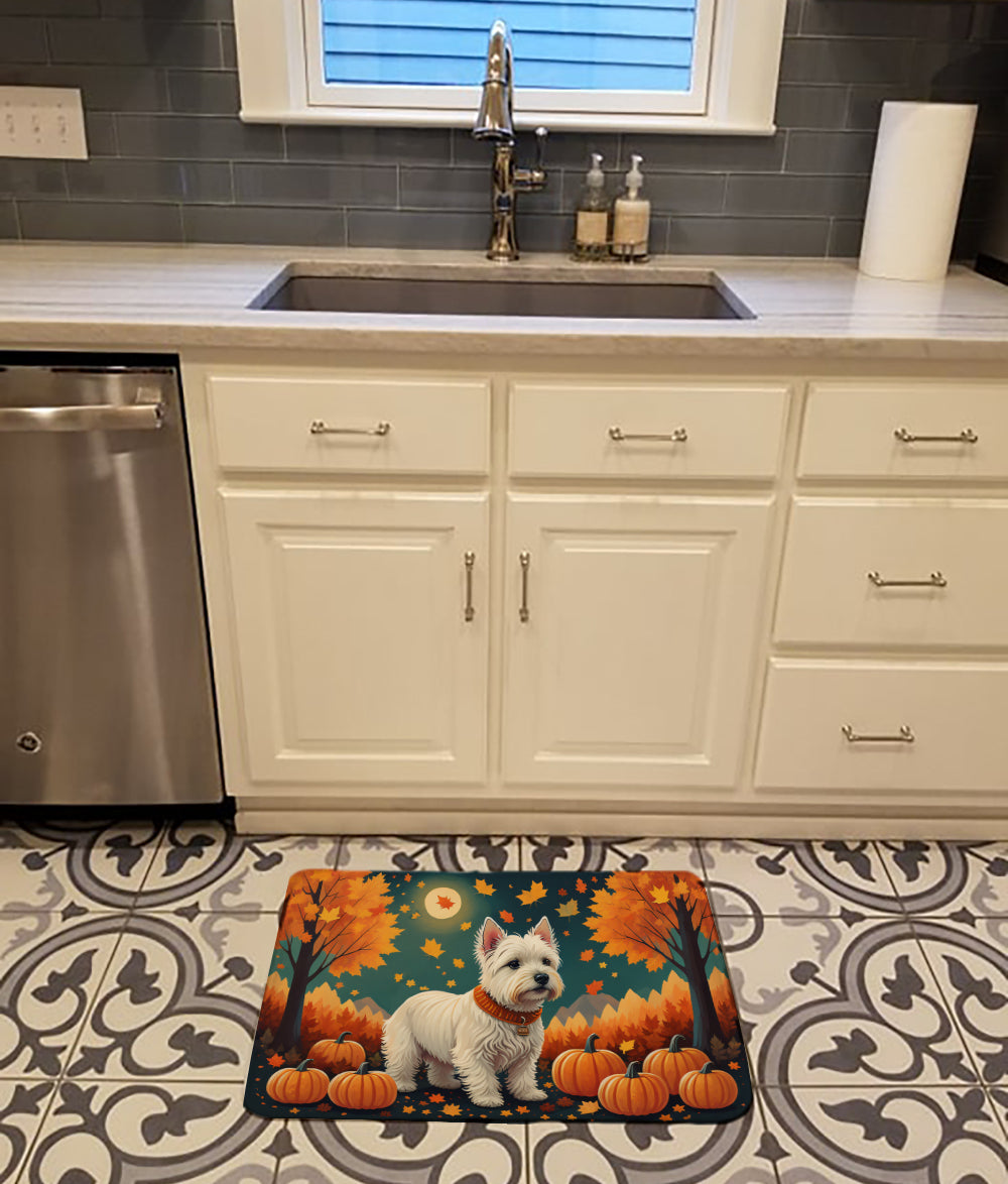 Westie Fall Memory Foam Kitchen Mat