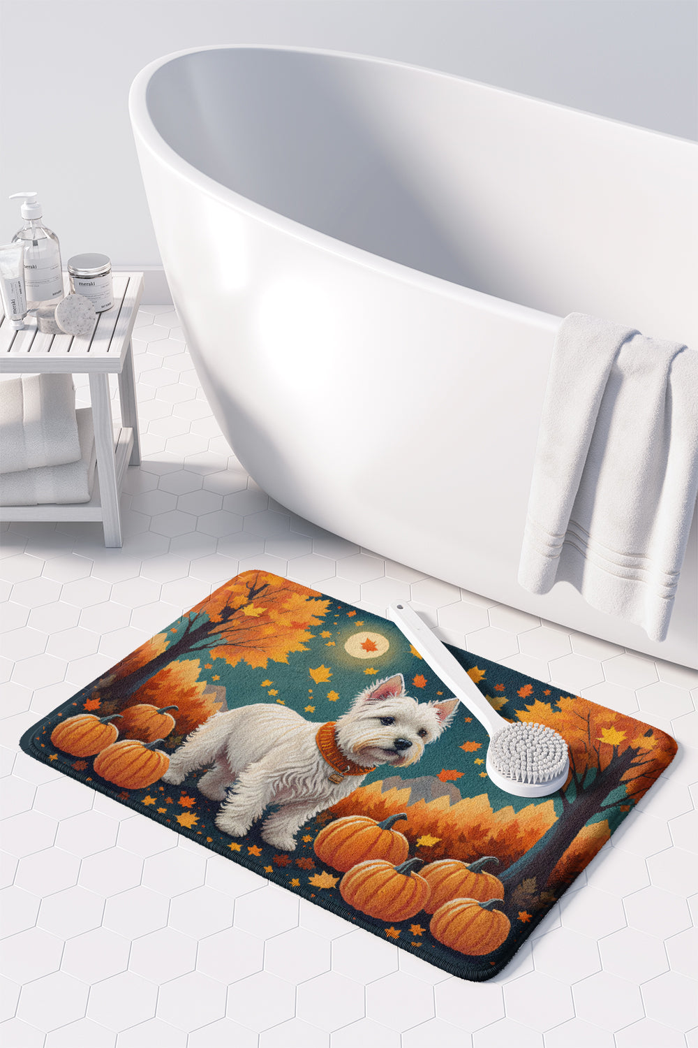 Westie Fall Memory Foam Kitchen Mat