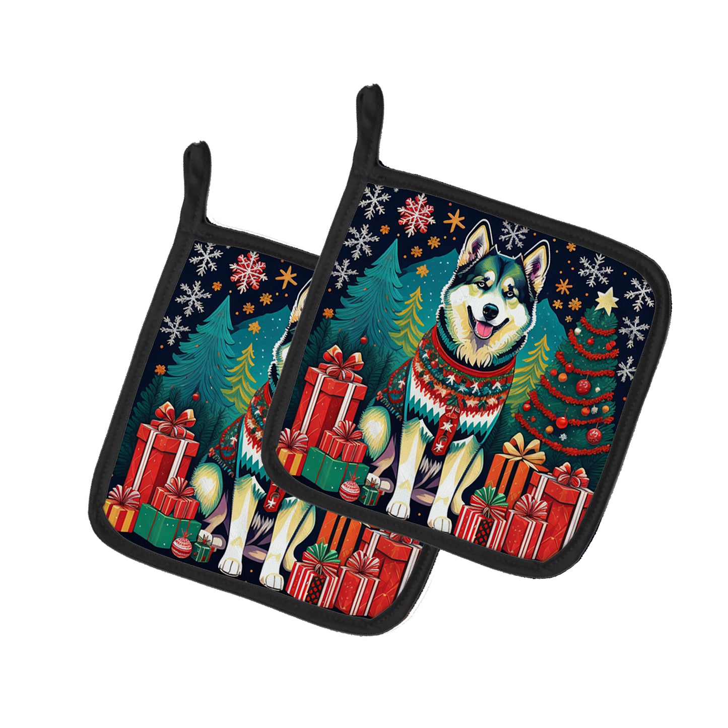 Buy this Alaskan Malamute Christmas Pair of Pot Holders