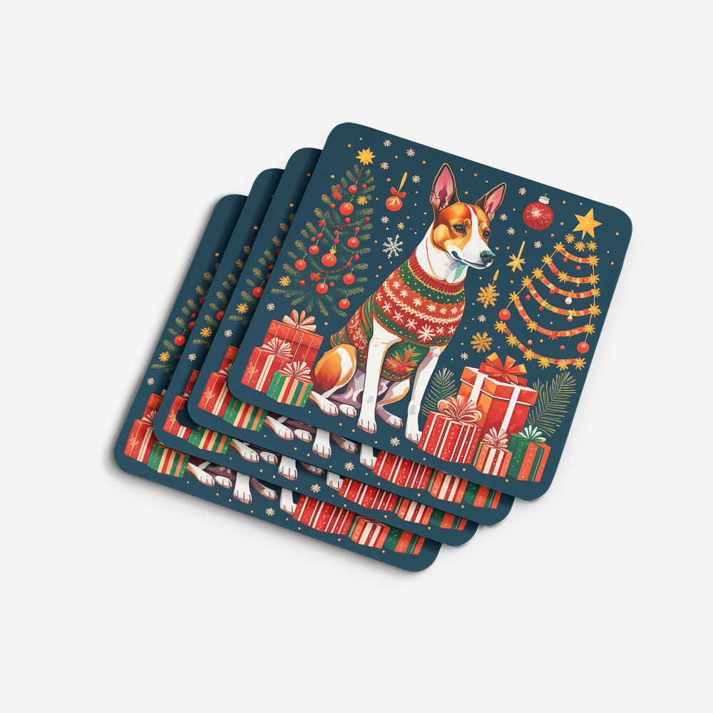 Basenji Christmas Foam Coasters