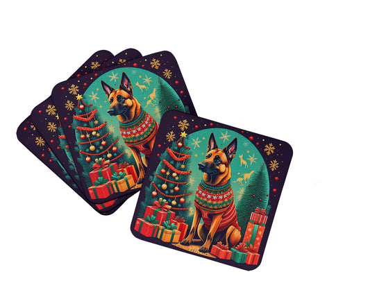 Buy this Belgian Malinois Christmas Foam Coasters