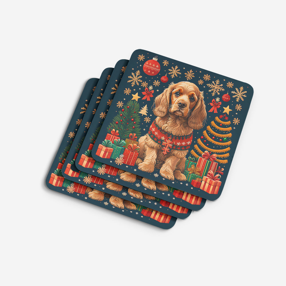 Cocker Spaniel Christmas Foam Coasters