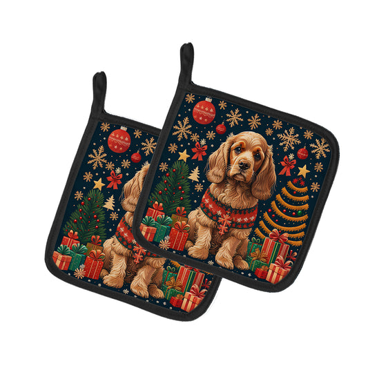 Buy this Cocker Spaniel Christmas Pair of Pot Holders