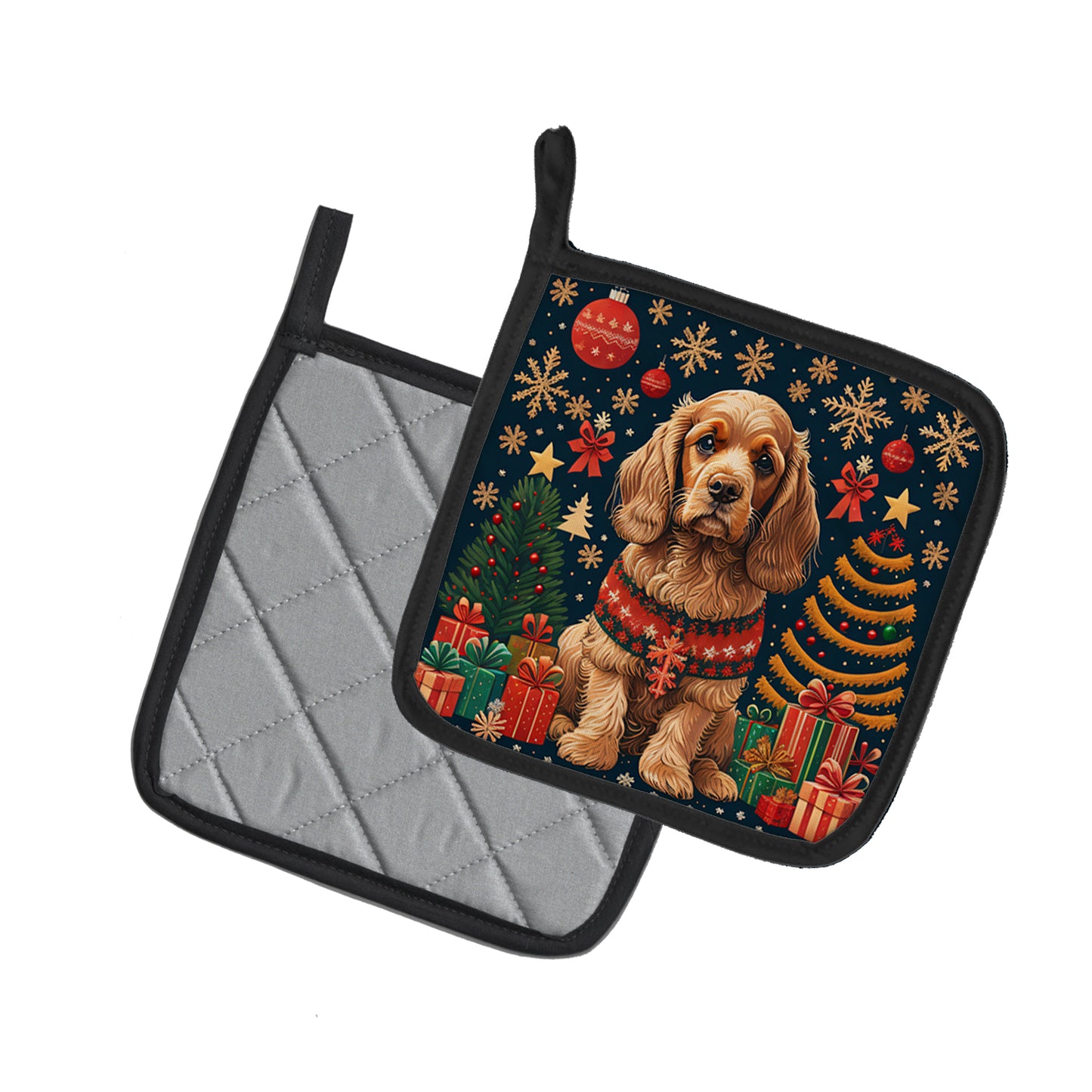 Cocker Spaniel Christmas Pair of Pot Holders