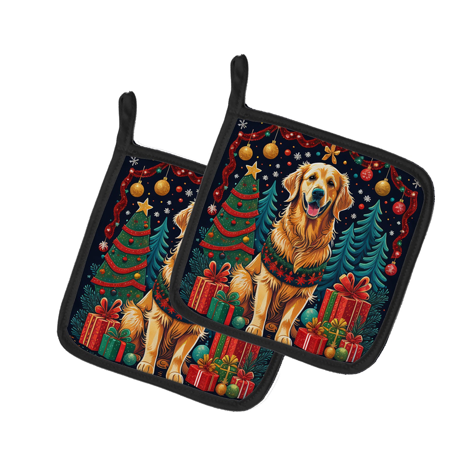 Buy this Golden Retriever Christmas Pair of Pot Holders