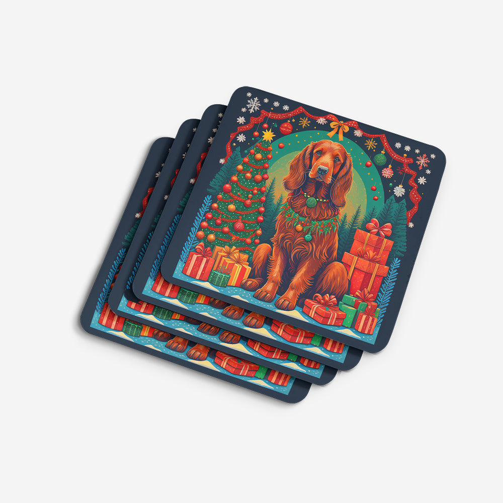 Irish Setter Christmas Foam Coasters