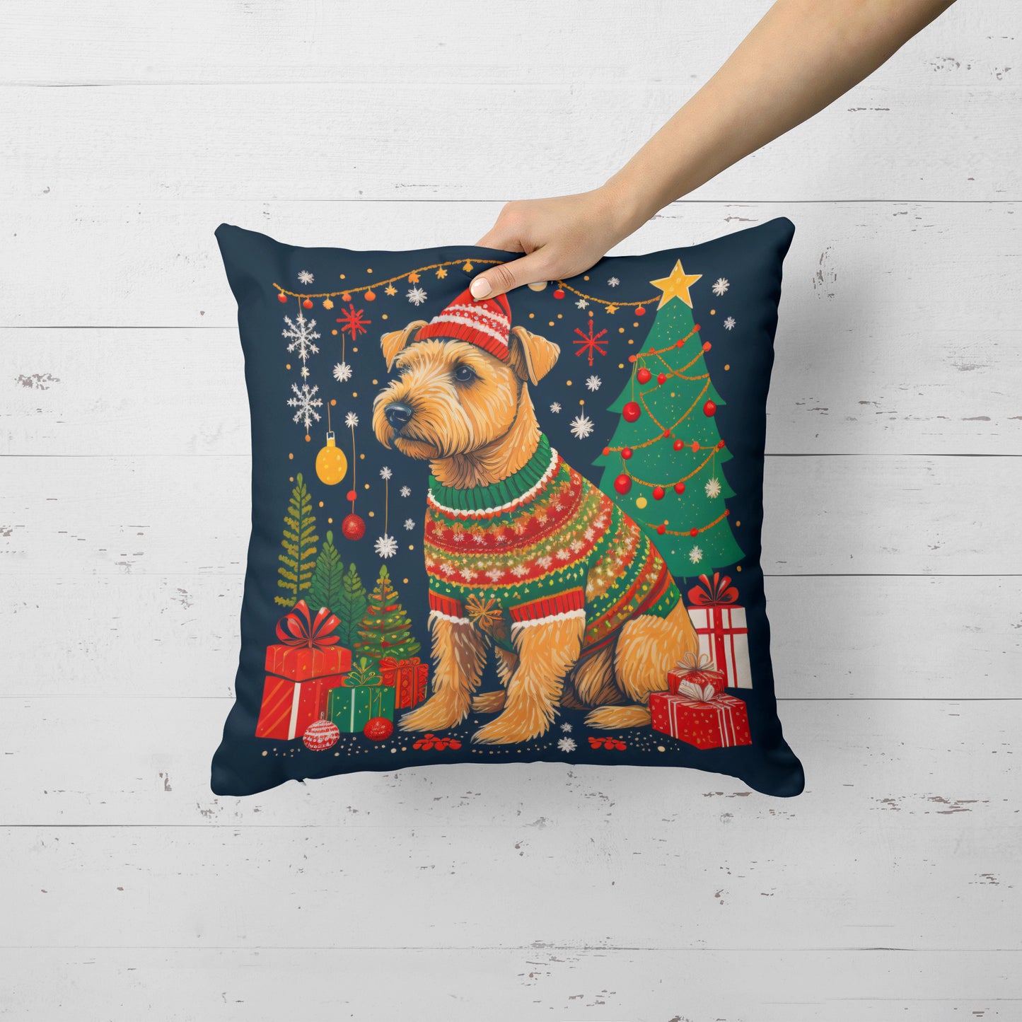 Lakeland Terrier Christmas Throw Pillow