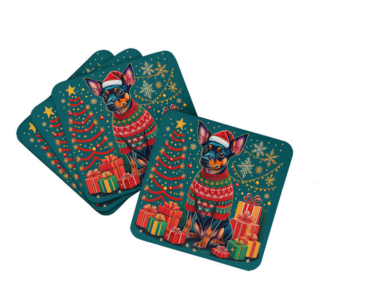 Buy this Miniature Pinscher Christmas Foam Coasters