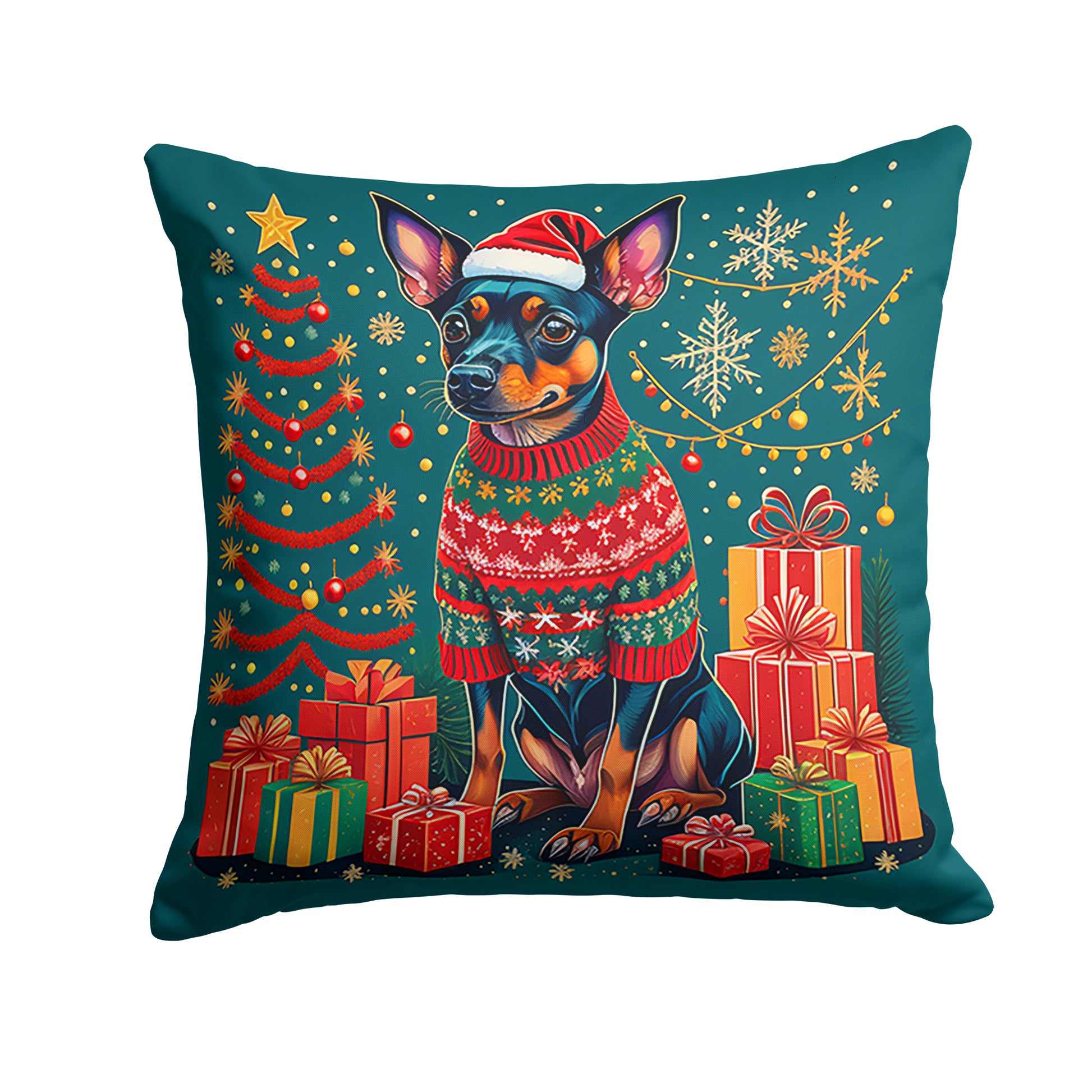 Buy this Miniature Pinscher Christmas Throw Pillow