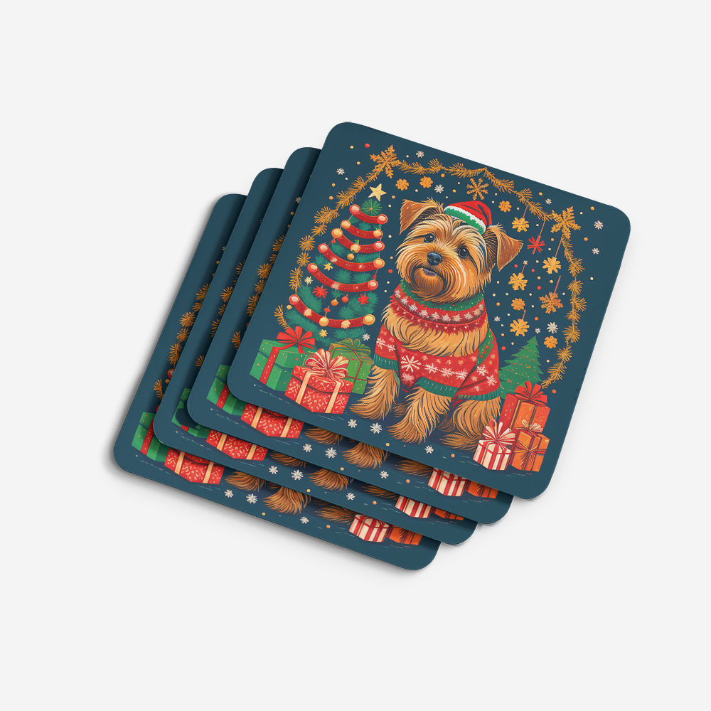 Norfolk Terrier Christmas Foam Coasters
