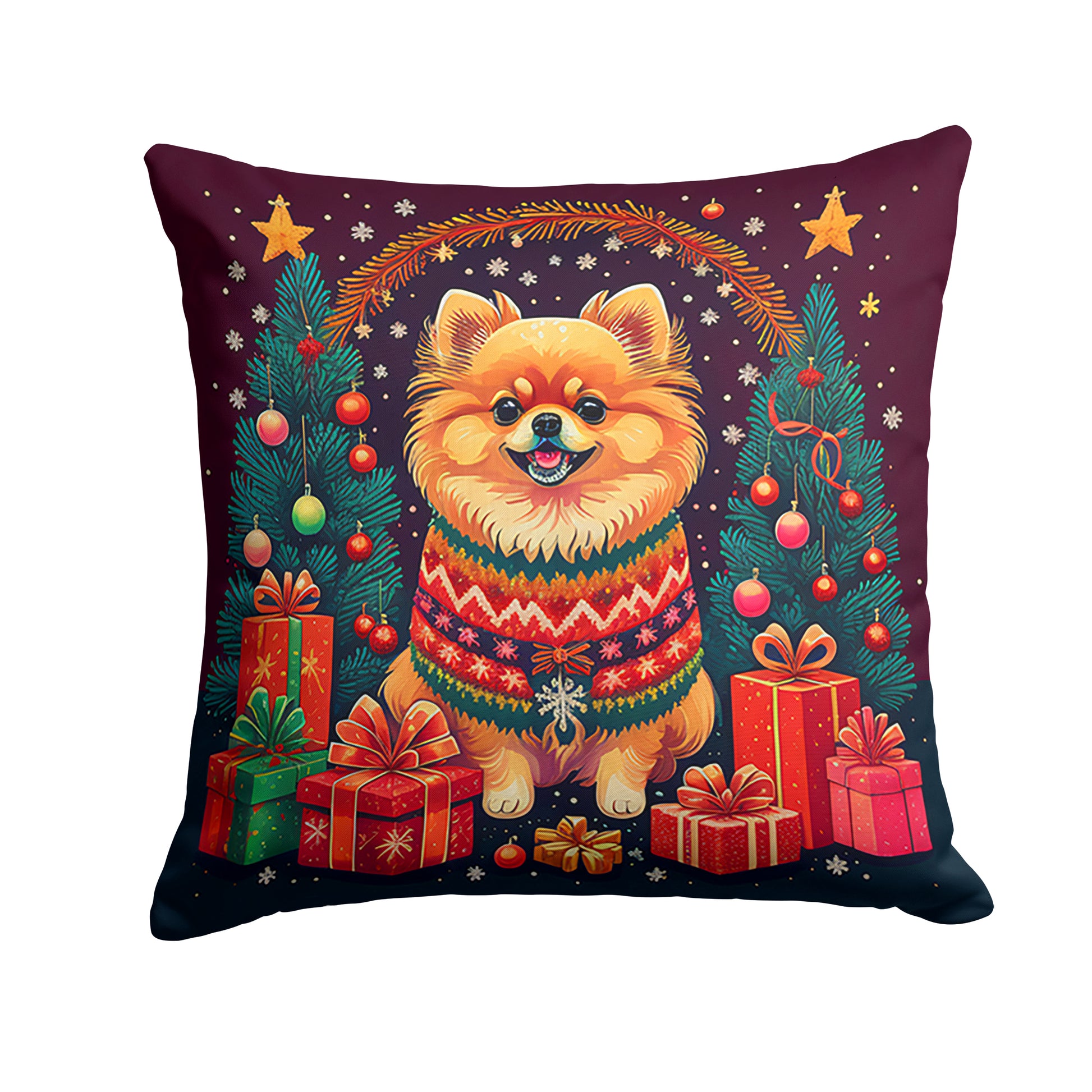 Buy this Pomeranian Christmas Throw Pillow