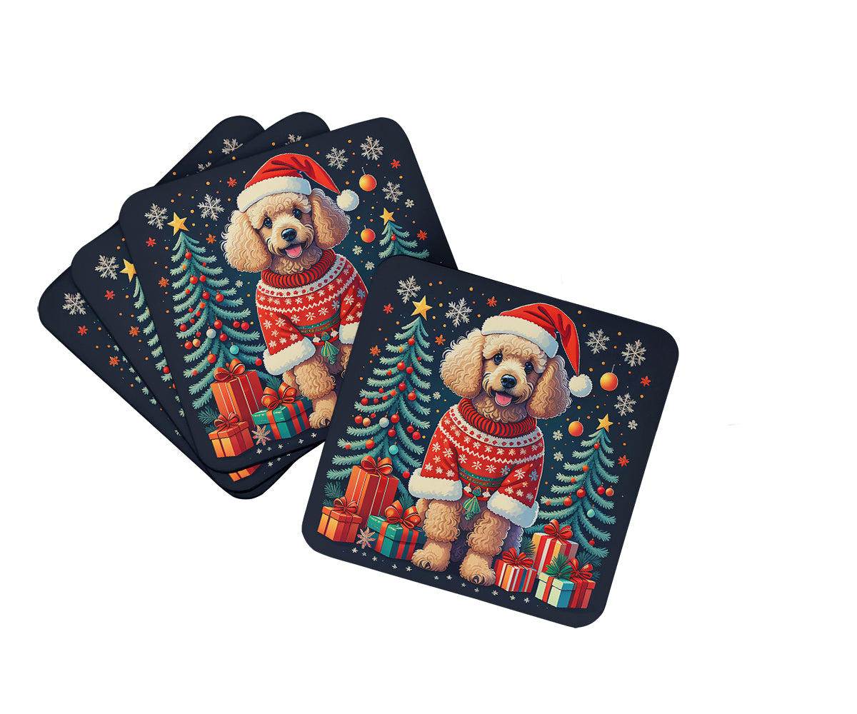 Buy this Apricot Toy Poodle Christmas Foam Coasters