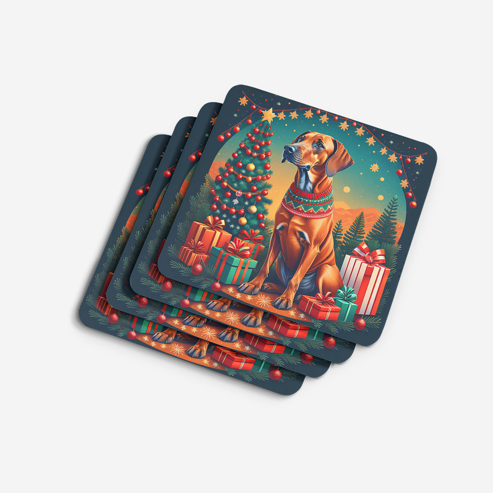 Rhodesian Ridgeback Christmas Foam Coasters