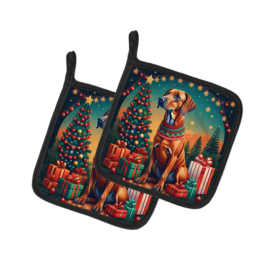 Buy this Rhodesian Ridgeback Christmas Pair of Pot Holders