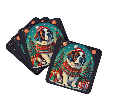 Buy this Saint Bernard Christmas Foam Coasters