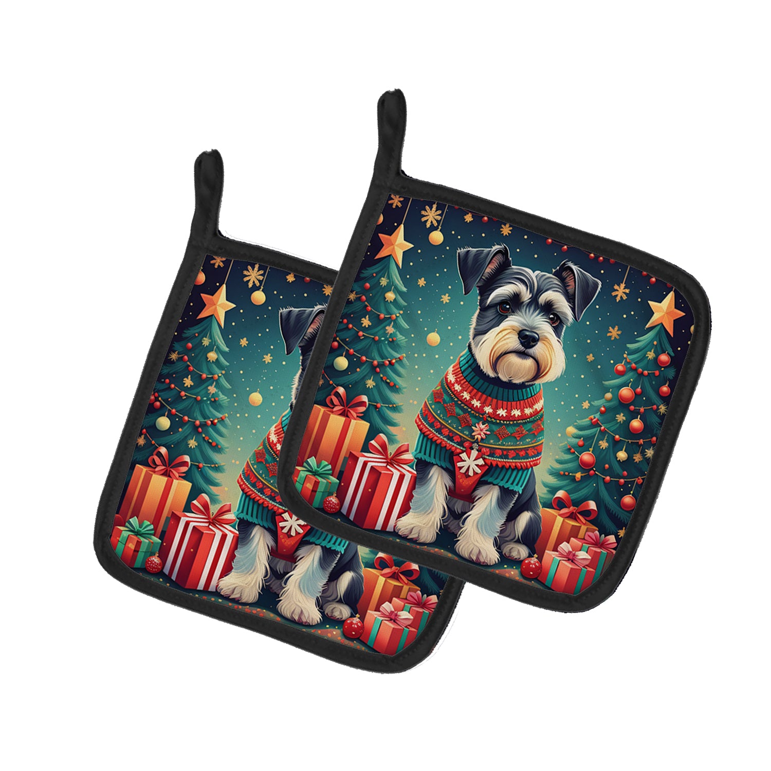 Buy this Schnauzer Christmas Pair of Pot Holders