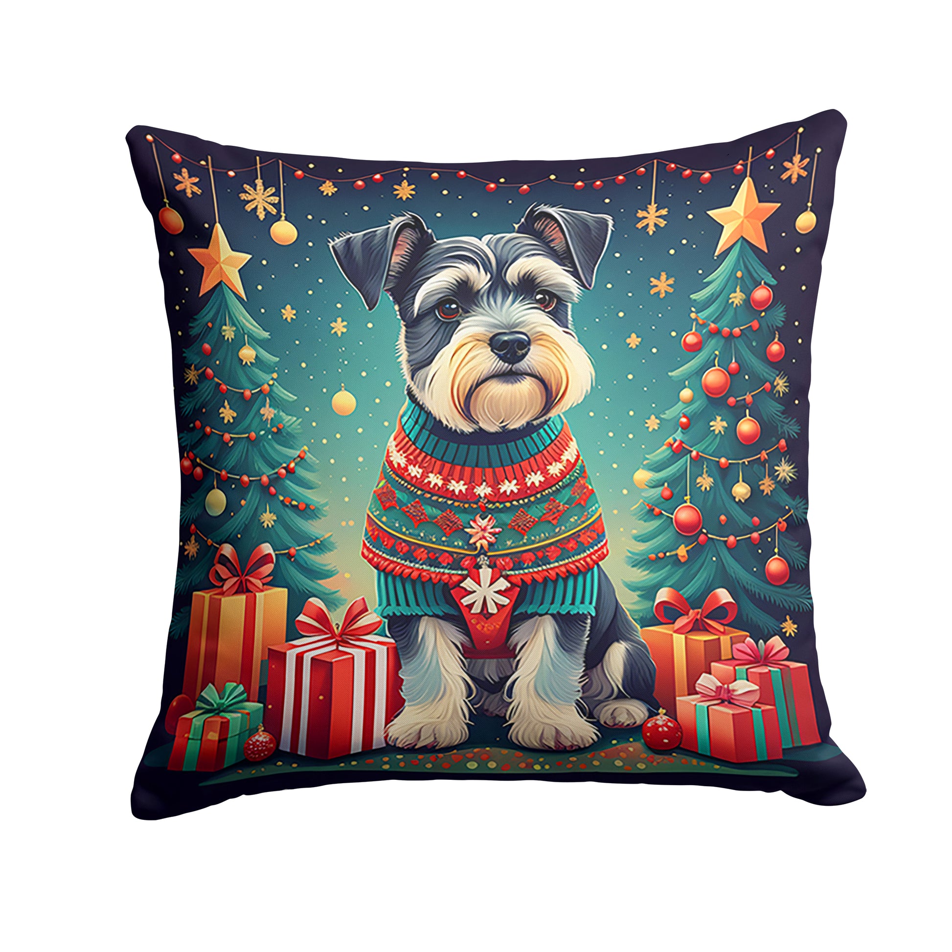 Buy this Schnauzer Christmas Throw Pillow