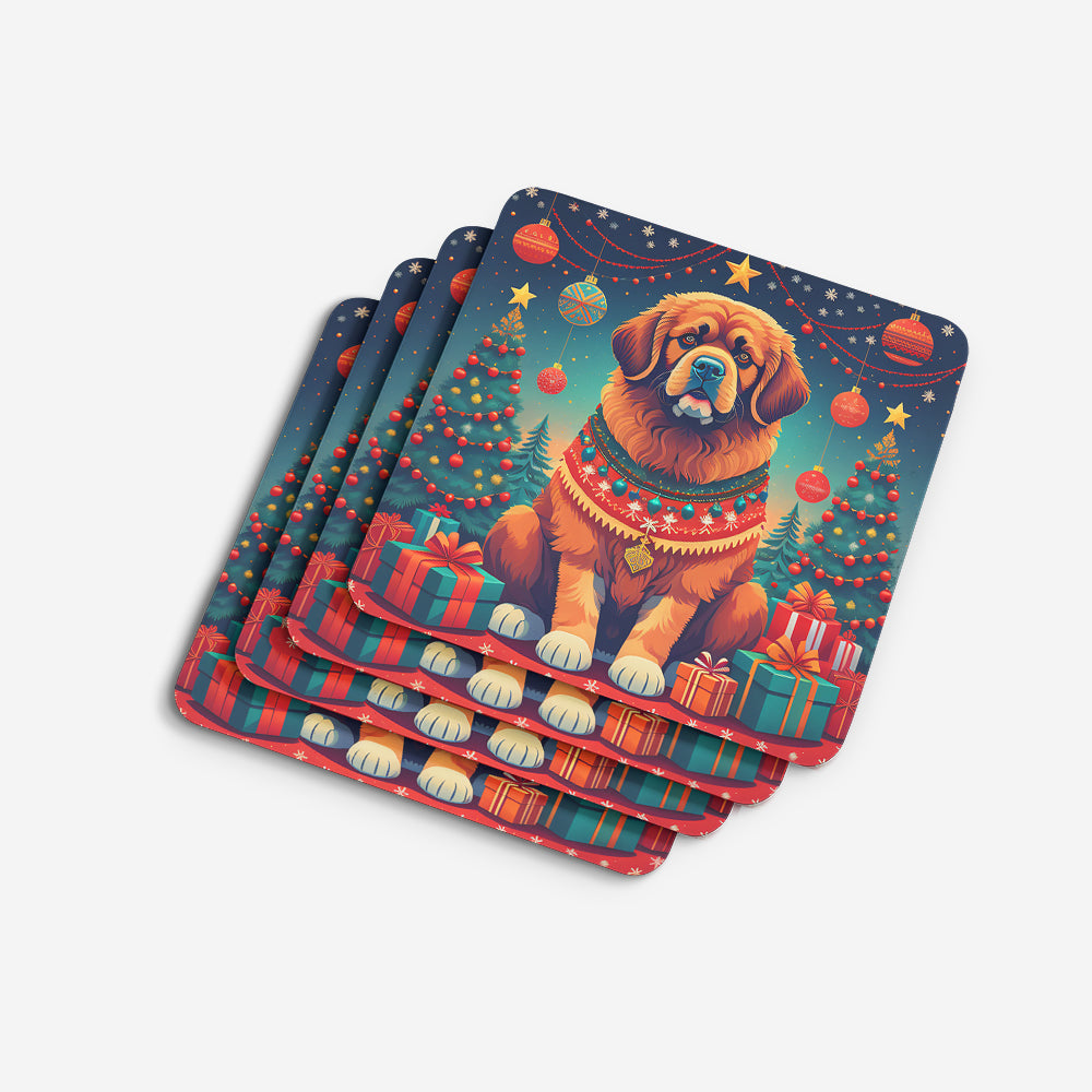 Tibetan Mastiff Christmas Foam Coasters