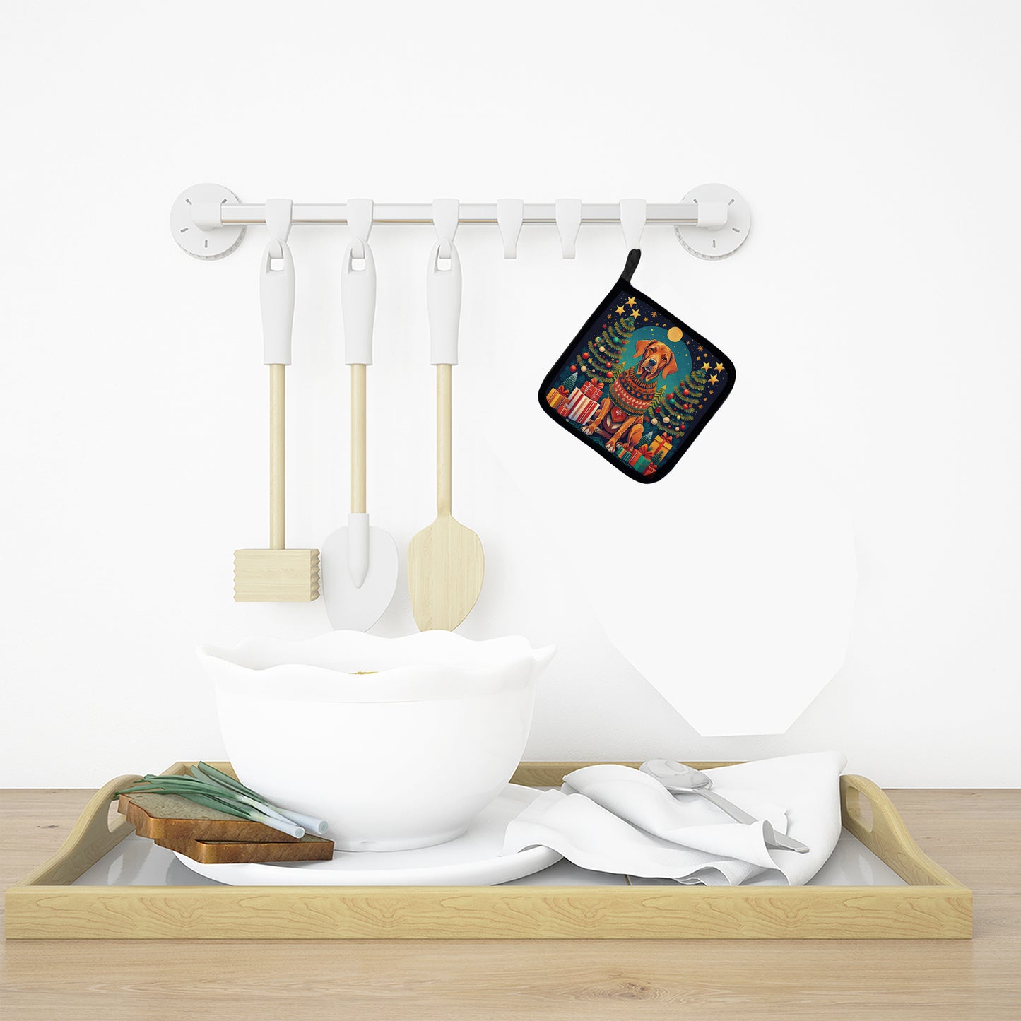 Vizsla Christmas Pair of Pot Holders