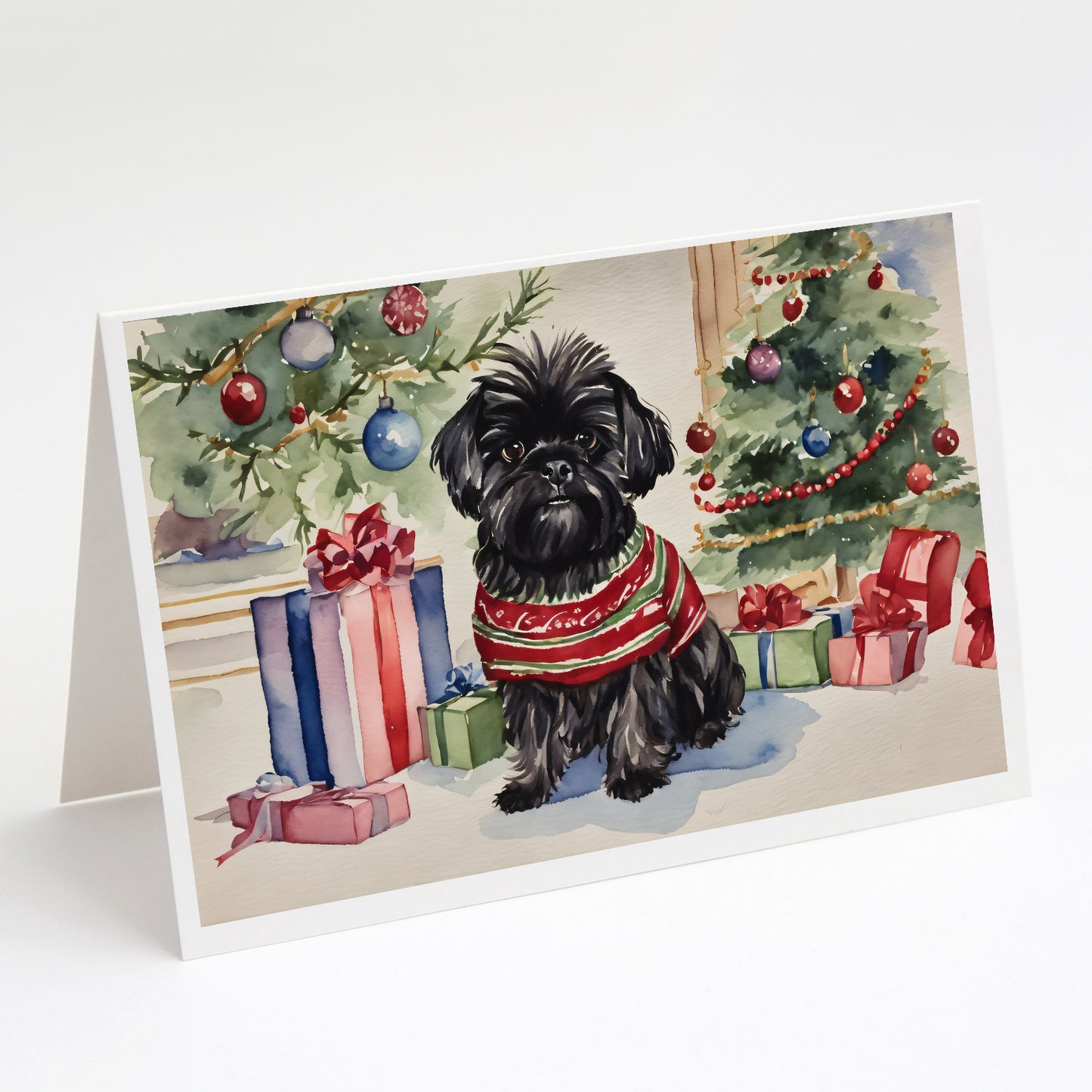 Buy this Affenpinscher Christmas Greeting Cards and Envelopes Pack of 8