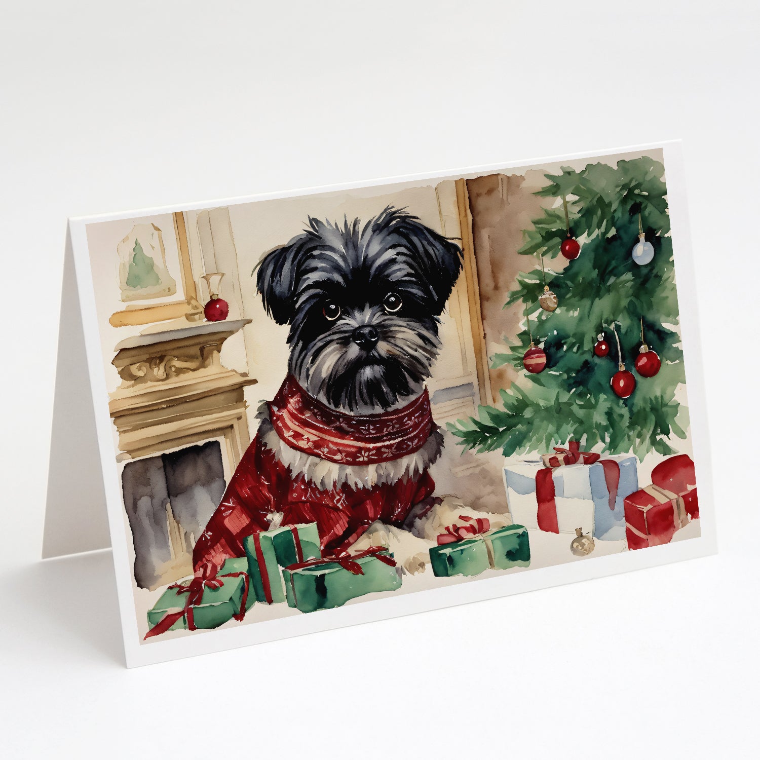 Buy this Affenpinscher Christmas Greeting Cards and Envelopes Pack of 8