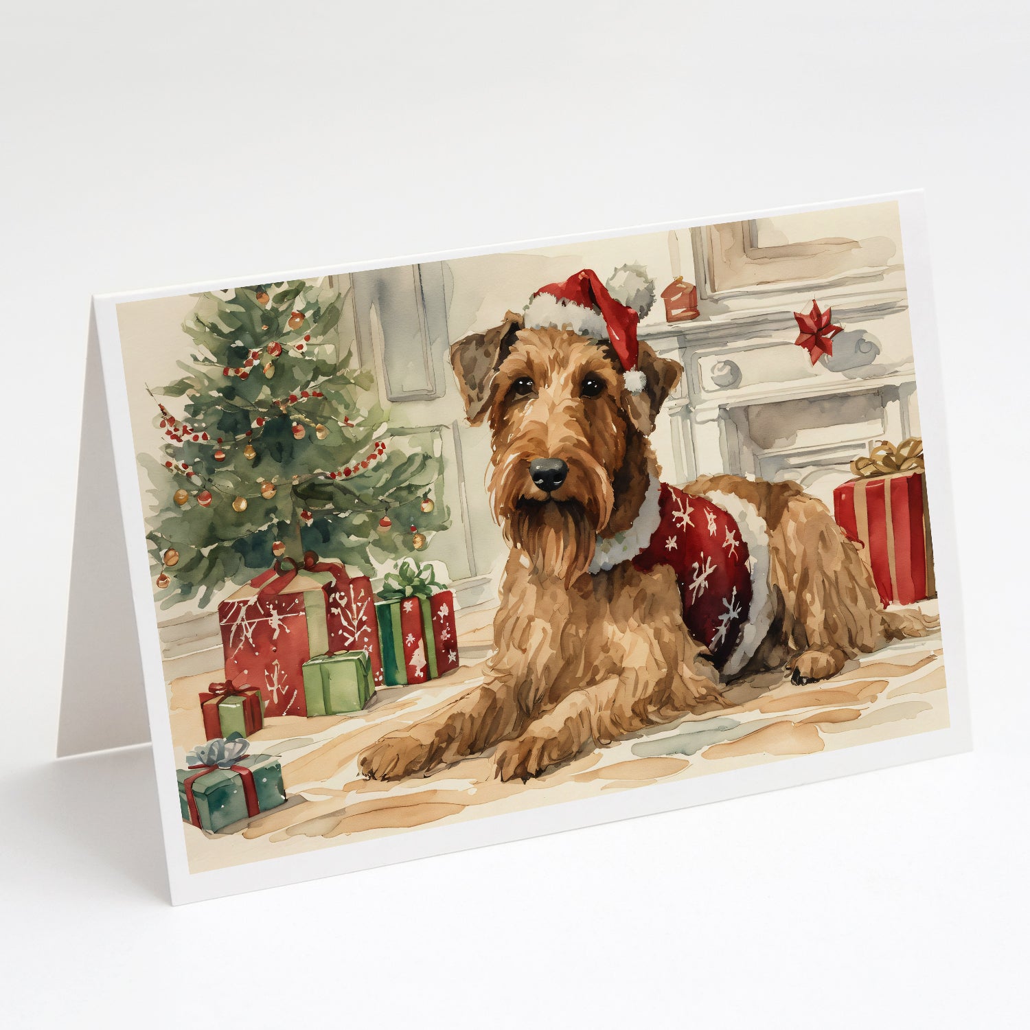 Buy this Airedale Terrier Christmas Greeting Cards and Envelopes Pack of 8