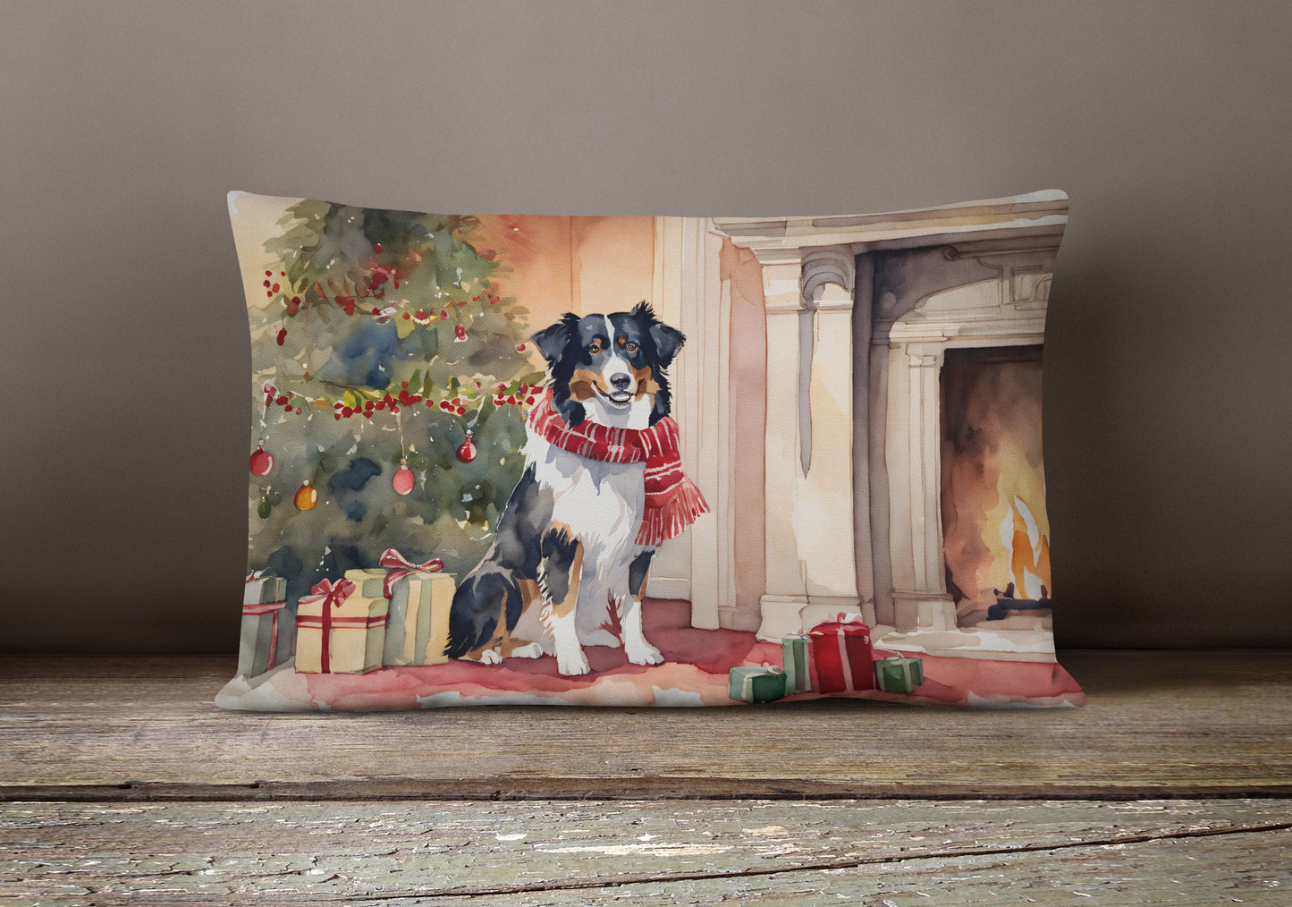 Australian Shepherd Christmas Throw Pillow