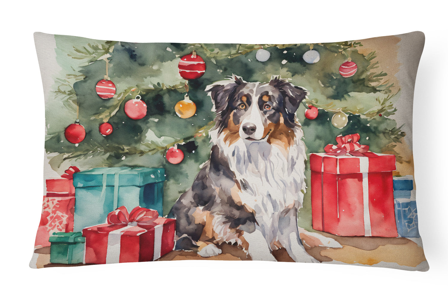 Buy this Australian Shepherd Christmas Throw Pillow