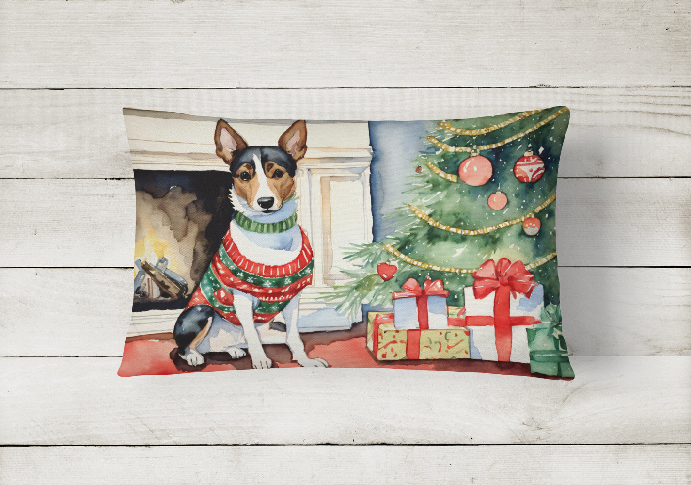 Basenji Christmas Throw Pillow