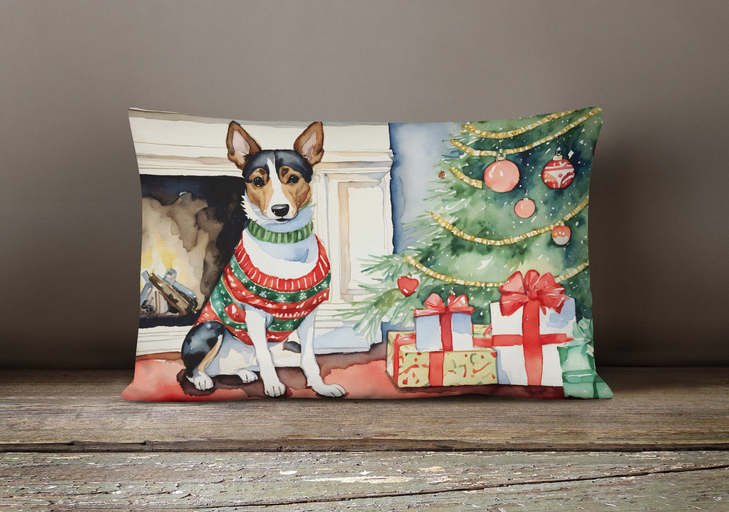 Basenji Christmas Throw Pillow