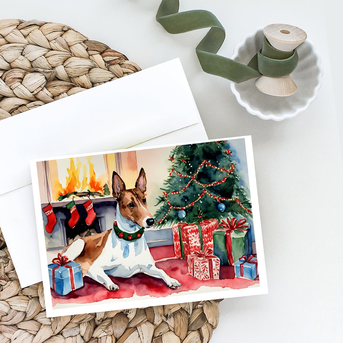 Basenji Christmas Greeting Cards and Envelopes Pack of 8