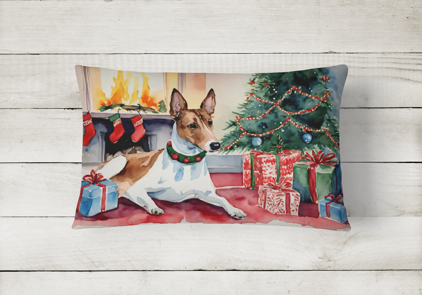 Basenji Christmas Throw Pillow