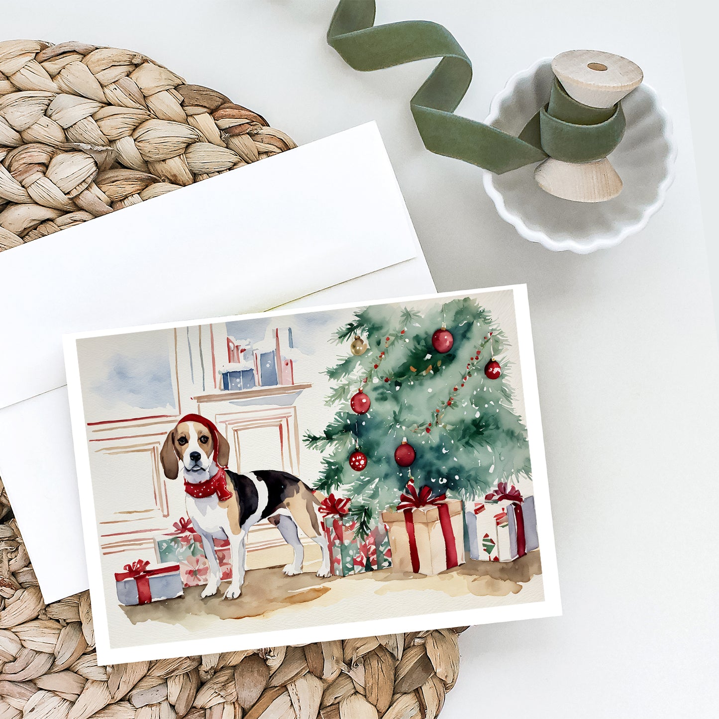 Beagle Christmas Greeting Cards and Envelopes Pack of 8