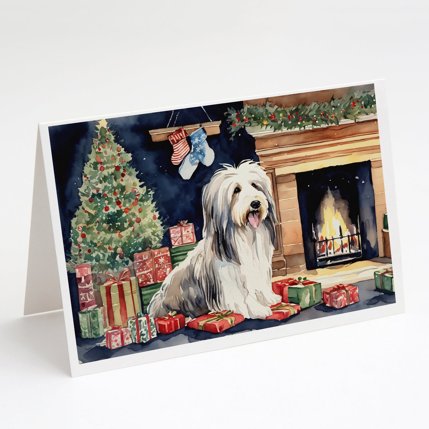 Buy this Bearded Collie Christmas Greeting Cards and Envelopes Pack of 8