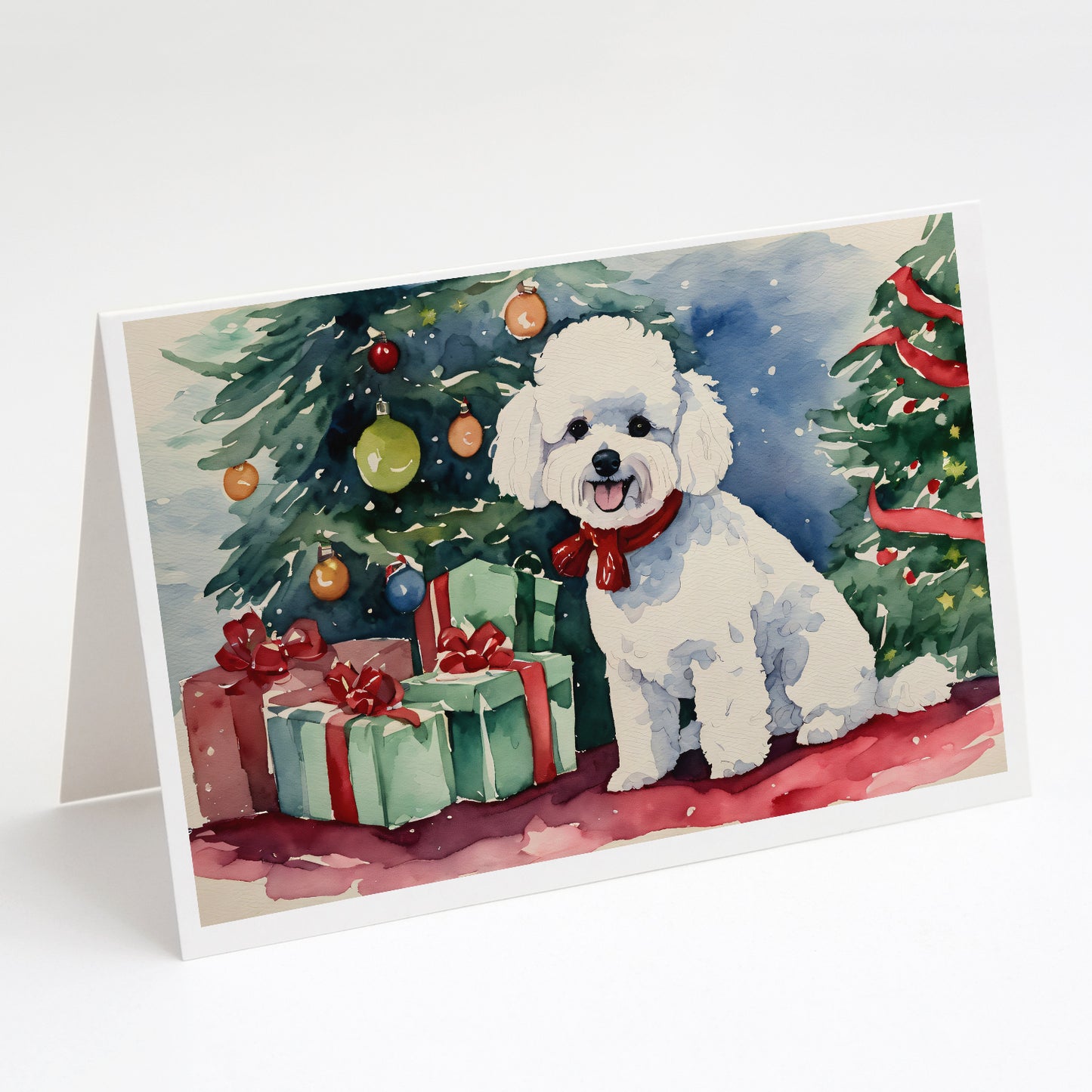 Buy this Bichon Frise Christmas Greeting Cards and Envelopes Pack of 8