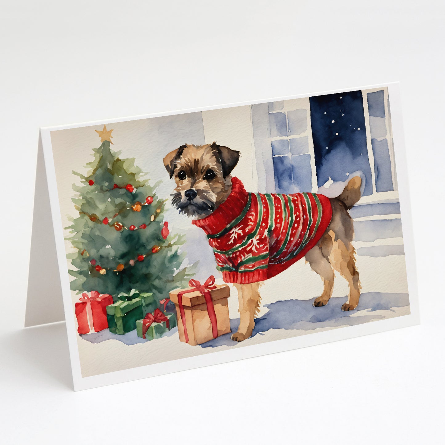 Buy this Border Terrier Christmas Greeting Cards and Envelopes Pack of 8