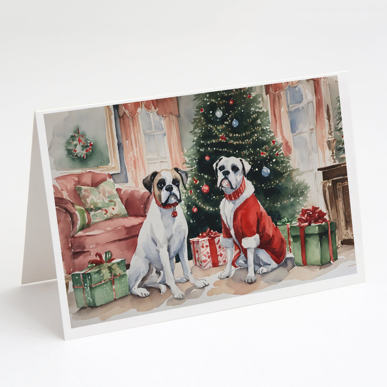Buy this White Boxer Christmas Greeting Cards and Envelopes Pack of 8