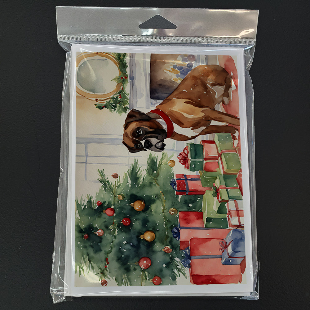 Fawn Boxer Christmas Greeting Cards and Envelopes Pack of 8