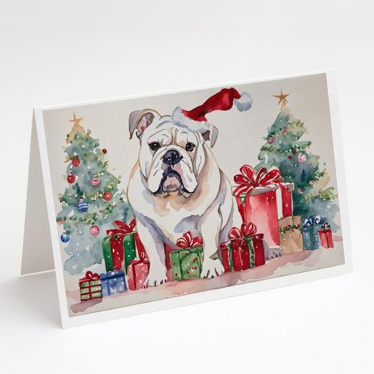 Buy this White English Bulldog Christmas Greeting Cards and Envelopes Pack of 8