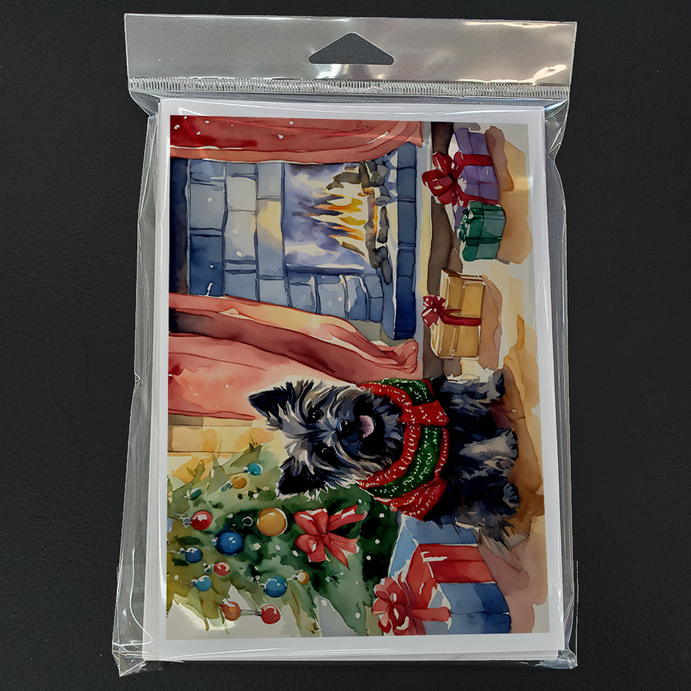 Cairn Terrier Christmas Greeting Cards and Envelopes Pack of 8