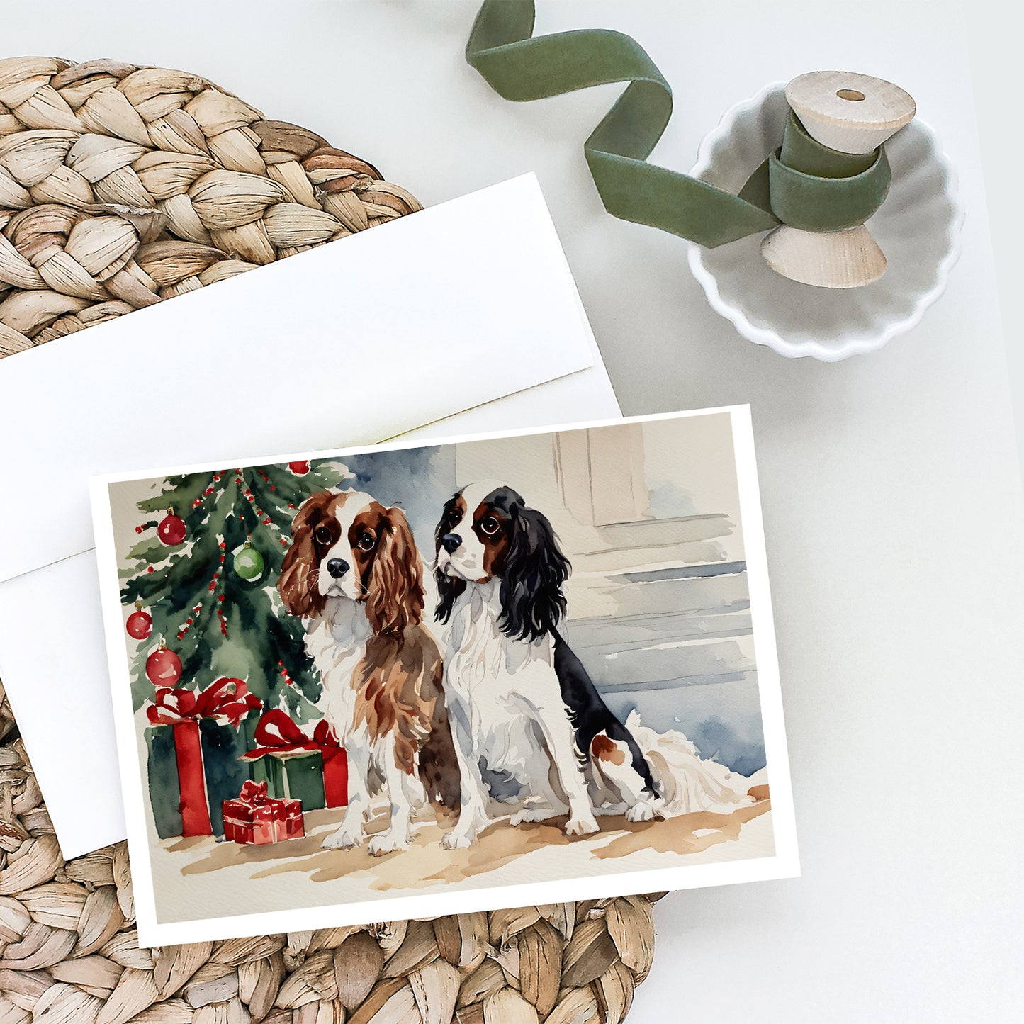 Cavalier Spaniel Christmas Greeting Cards and Envelopes Pack of 8