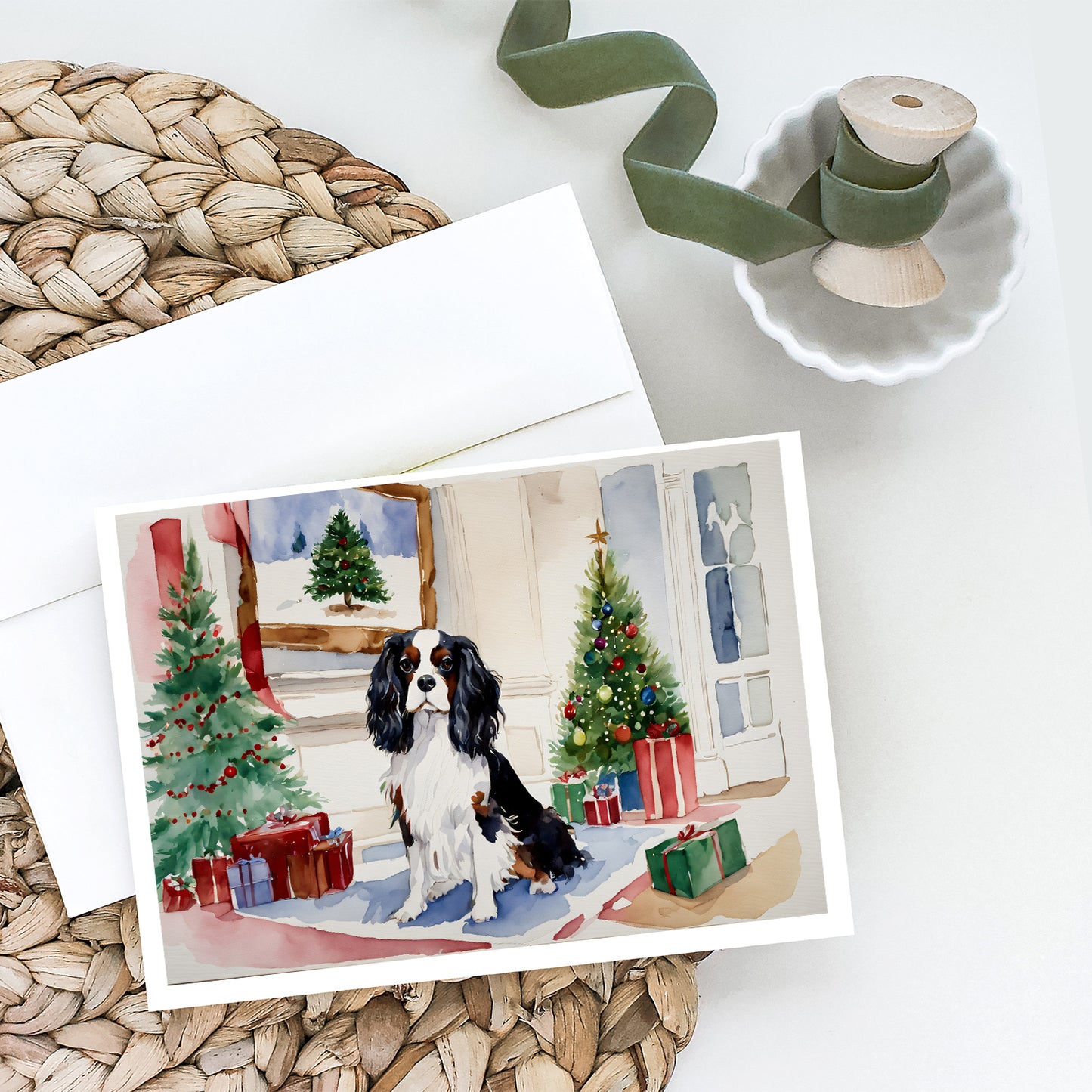 Cavalier Spaniel Christmas Greeting Cards and Envelopes Pack of 8